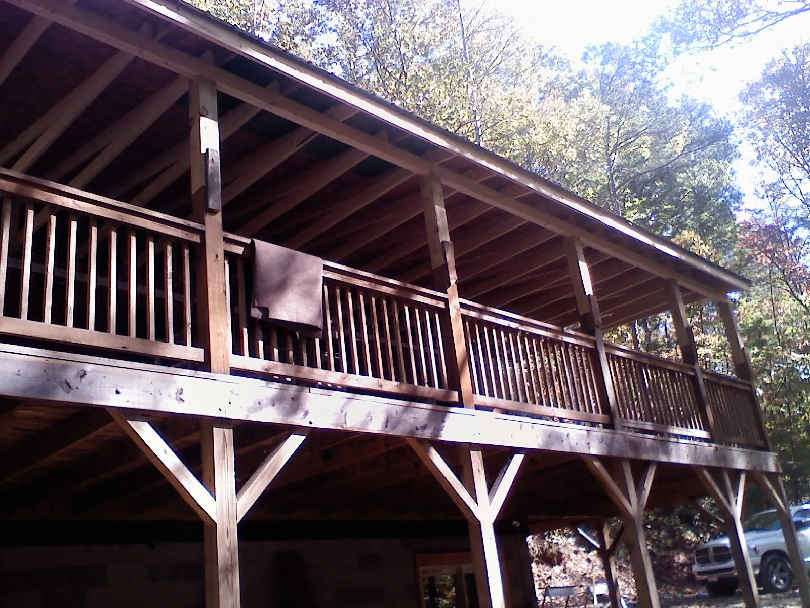 Timber framing under a new elevated porch and deck — Roof Leak Repair in Virginia Beach by Roofing Brothers